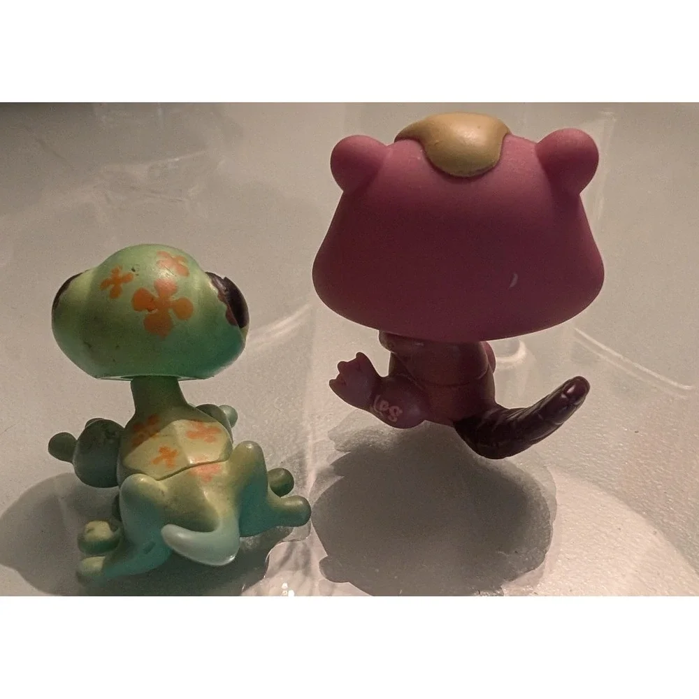 Littlest Pet Shop LPS Gecko 492 Beaver 916 Hasbro G2 2007 2008 Authentic Lot